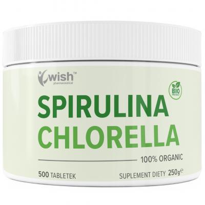 CHLORELLA SPIRULINA DETOX BIAŁKO OCZYSZCZENIE ODPORNOŚĆ ŻELAZO 500 tab