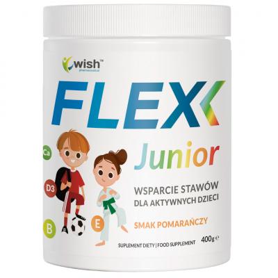 FLEX JUNIOR Kolagen Pomarańcza Stawy Wapń Kości Magnez Witaminy 400 g